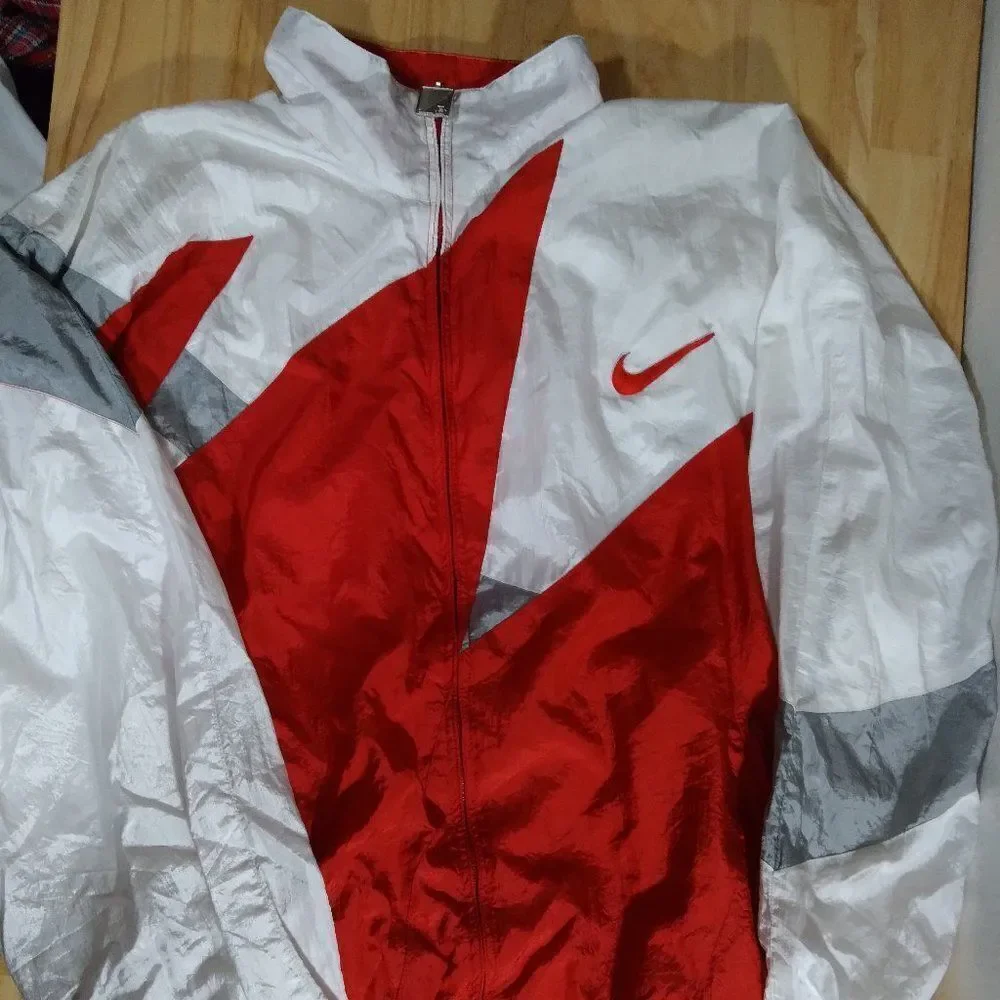 Vintage Custom Logo Shark Tooth Color Block Windbreaker